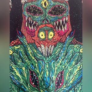 Waz Shop Visionary Art & Apparel‎ Alien Monster T-Shirt Size S